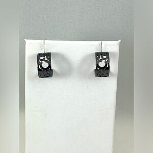 COACH Gunmetal Signature C’s Hoop Earrings